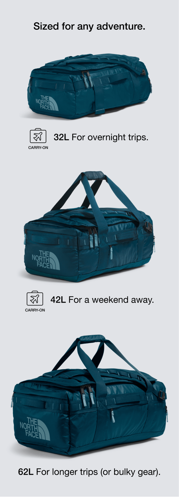 North face duffel bag carry on best sale