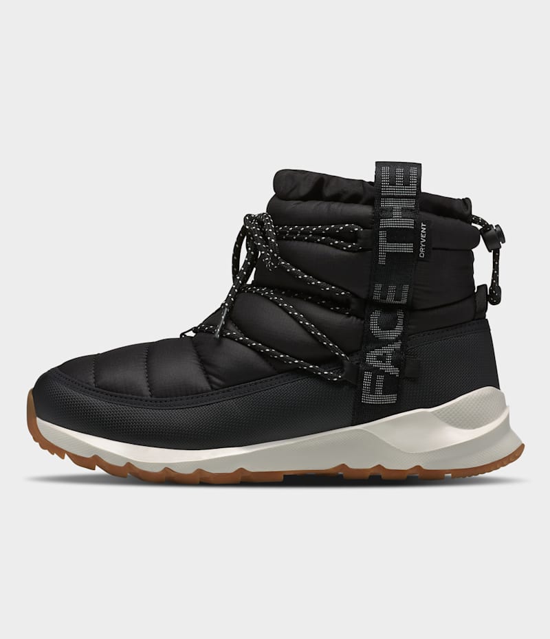 Женские ботинки The North Face Thermoball Lace Up Waterproof, цвет: Чёрный / Белый