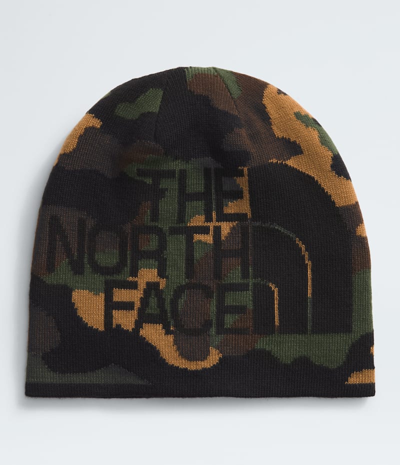 Шапка The North Face Reversible Highline Beanie, цвет: Чёрный камуфляжный с принтом / Чёрный