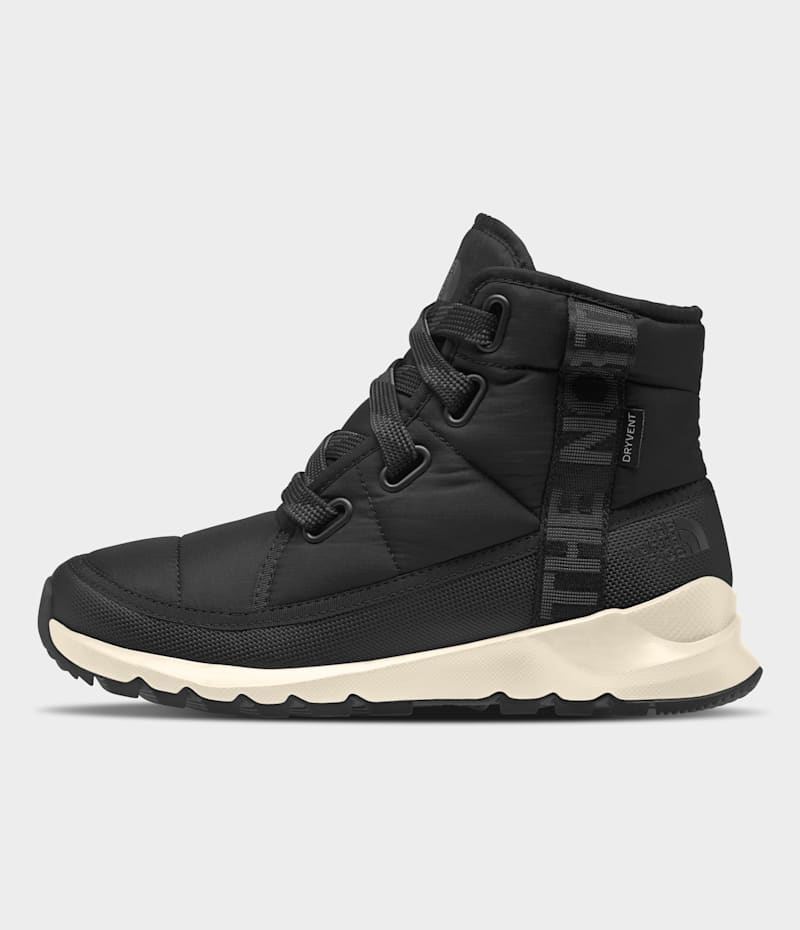 Женские ботинки The North Face Thermoball Lace Up Luxe Waterproof, цвет: Чёрный / Асфальтовый серый