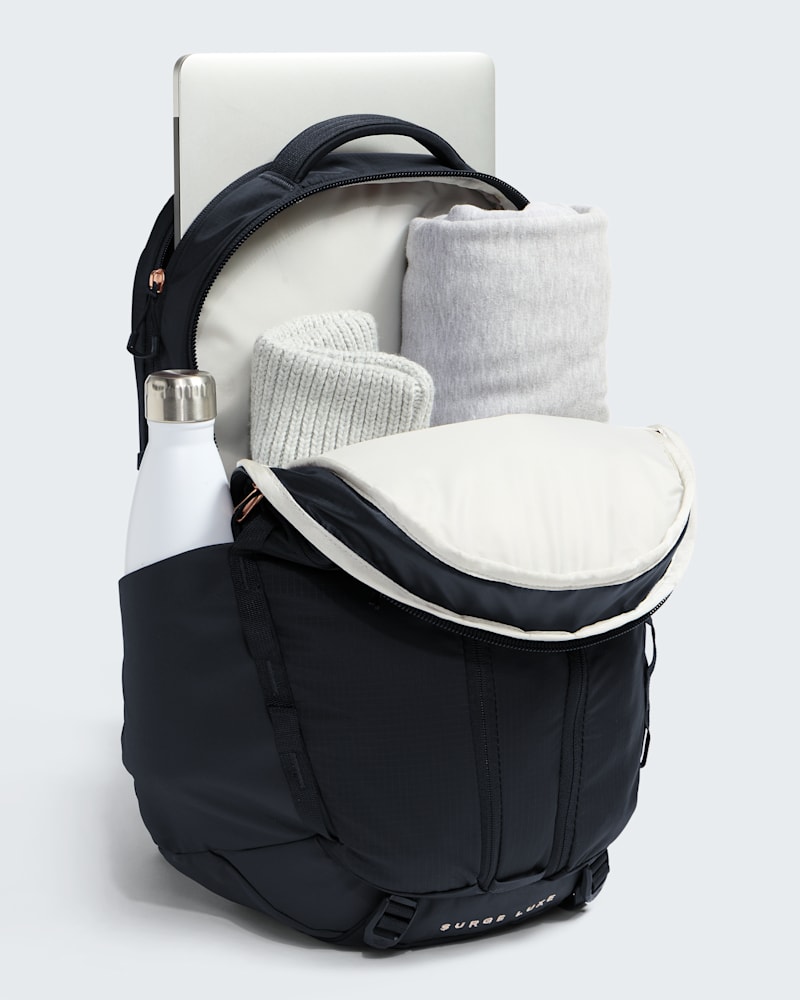 Рюкзак The North Face Surge Luxe - 31L, цвет: Чёрный / Коралловый — фото 4