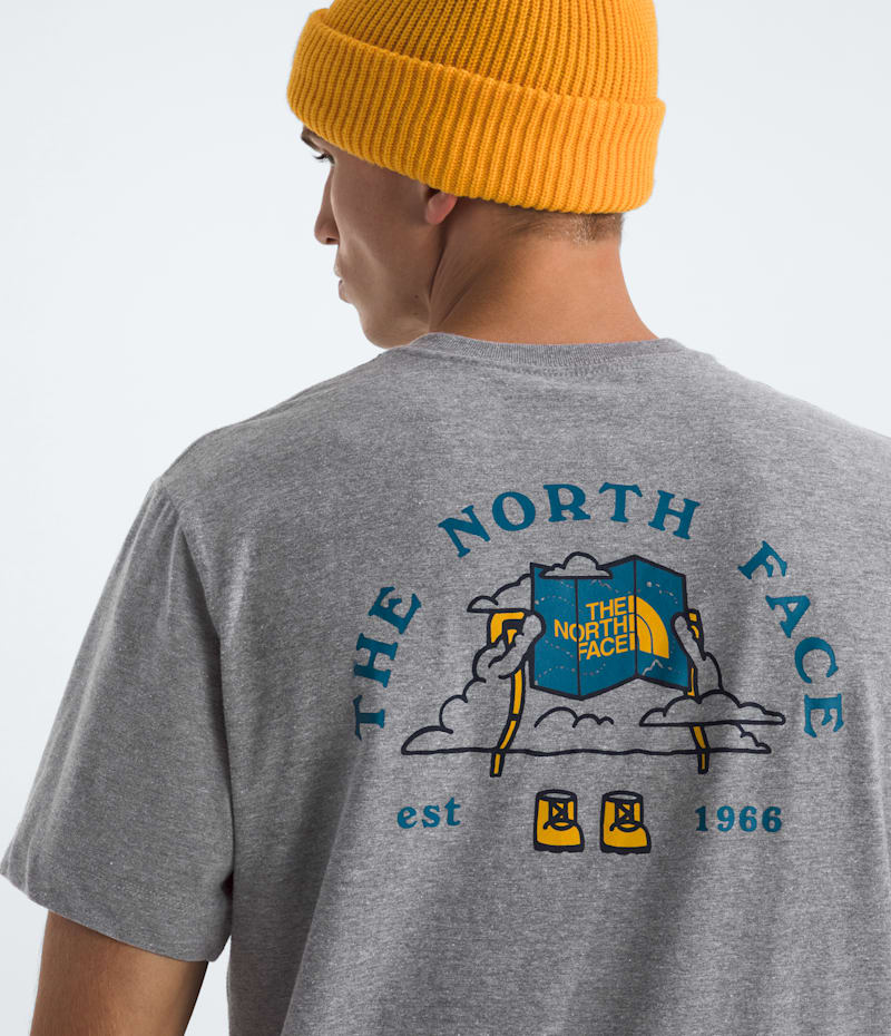 Мужская футболка The North Face Evolution Sky Cloud Short-Sleeve — Graphic, цвет: Серый меланжевый — фото 3