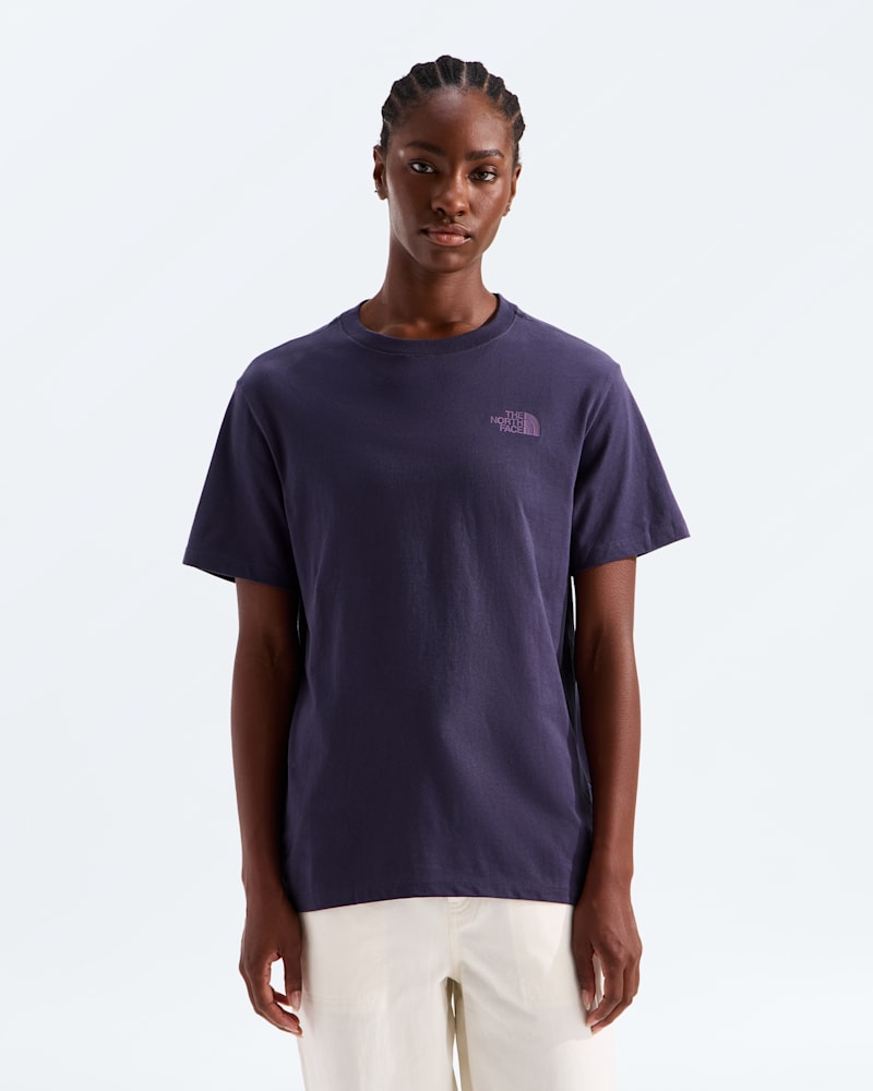 Женская футболка The North Face Mountain Stamps Relaxed Short-Sleeve, цвет: Сумеречный — фото 3