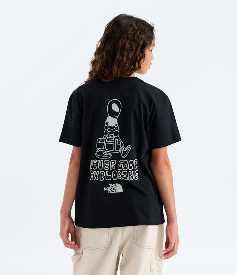 Детская футболка The North Face Alien Relaxed Short-Sleeve — Graphic, цвет: Чёрный — фото 2