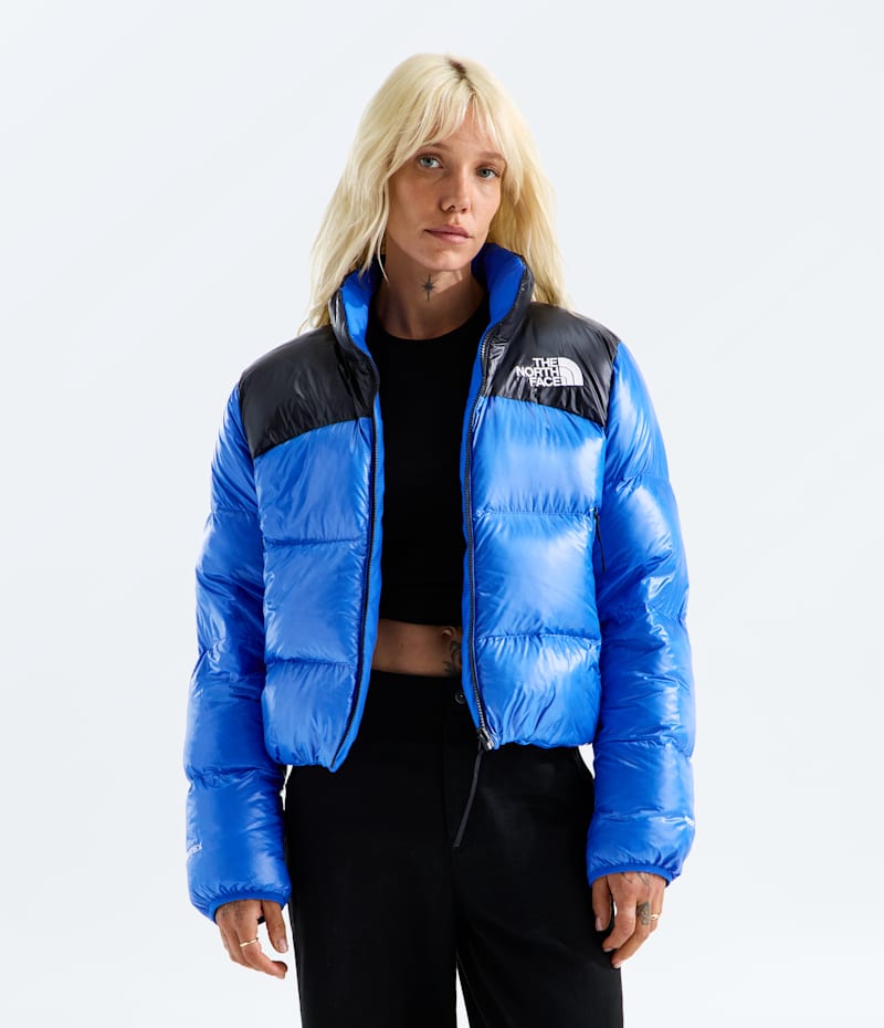 Женская куртка The North Face Pertex Nuptse Reversible, цвет: Синий / Чёрный — фото 2