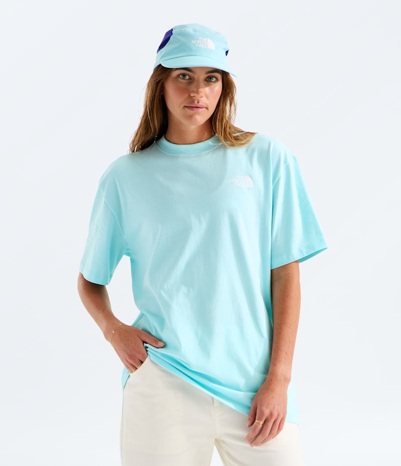 Женская футболка The North Face Evolution Granitic Rock Print Box NSE Oversize Short-Sleeve, цвет: Glacier — фото 3