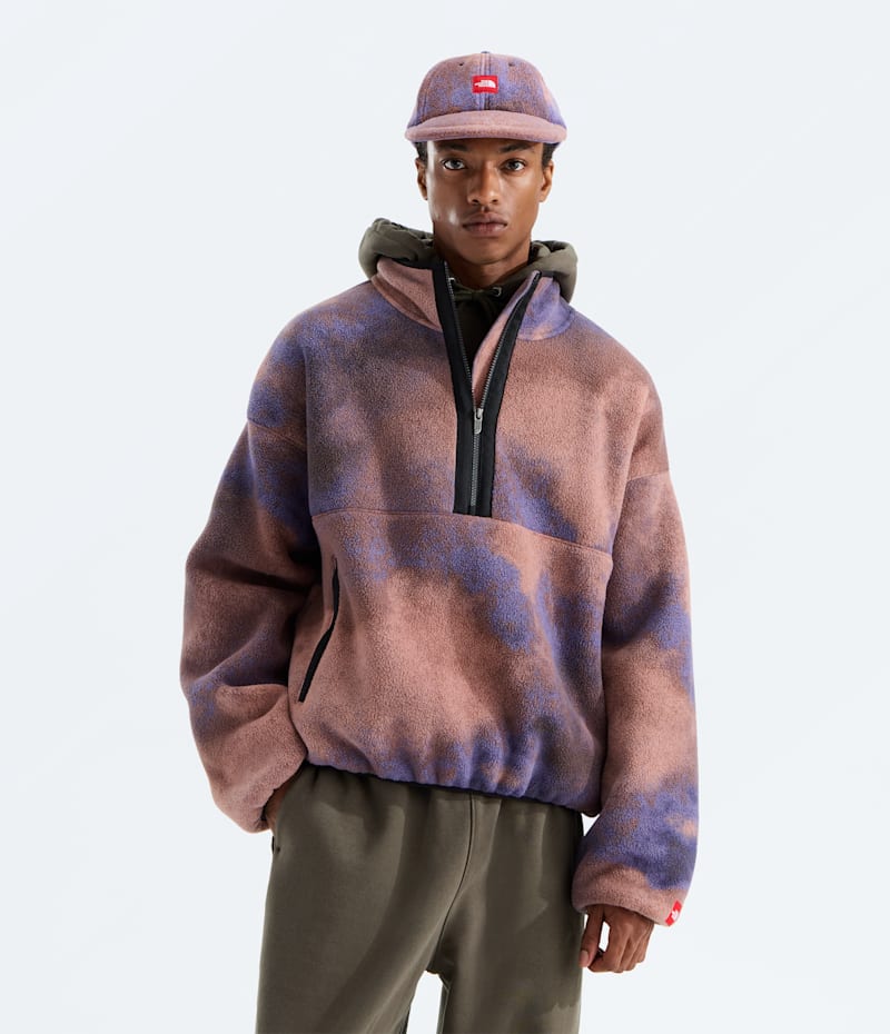 Флисовая кофта с принтом на молнии ½ The North Face TNF Red Box, унисекс, цвет: Сливовый с принтом