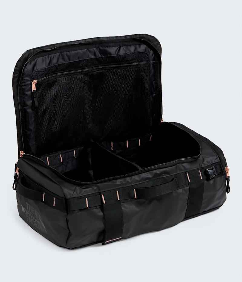 Сумка The North Face Base Camp Voyager Duffel 32L - Luxe, цвет: Чёрный меланжевый / Коралловый — фото 3