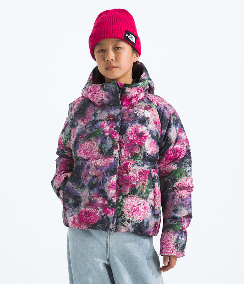 The North Face Girls’ North Down Hooded Jacket—Print