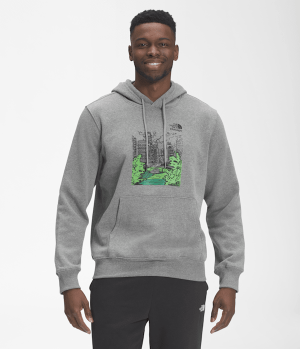 売切り【正規新品】THE NORTH FACE◆LANDMARK HOODIE パーカー シカゴ グラフィック US限定 裏起毛 男女兼用(XL)グレー 181130-33 The North Face / Men's Landmark Hoodie
