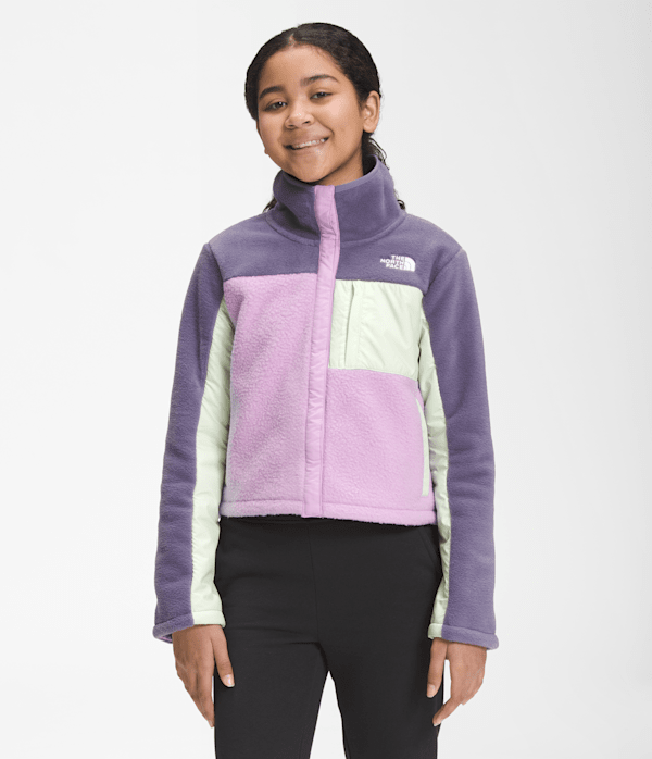 売切り【正規新品】THE NORTH FACE◆GIRLS FLEECE MASHUP JACKET フリース US限定 ロゴ刺繍 アウトドア キャンプ(M)赤 ピンク 黒 240517-15 The North Face Fleece Mashup Jacket - Girls' - Kids