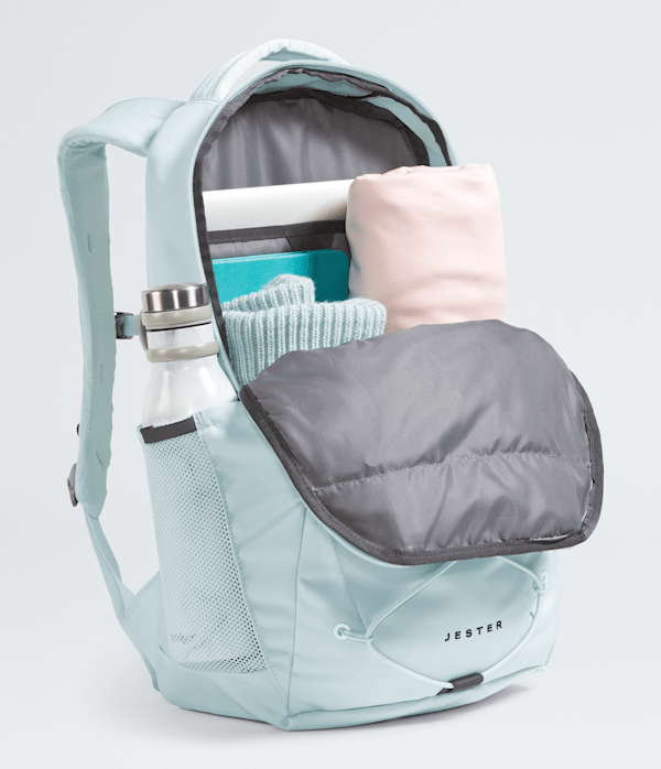 monogrammed north face jester backpack The Unisex -Tnf Black Chalk Texture Print/Smoked Pearl and premium metallic hardware combine style The North Face Jester backpack