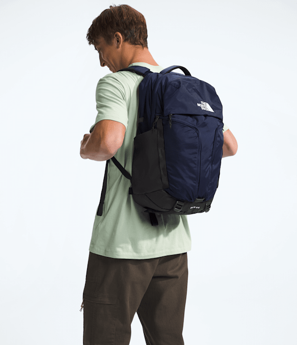 buy north face surge backpack The Surge, Tin Grey Dark Heather/TNF Black-NPF, OS : Electronics access front pockets Women's Surge Luxe Backpack -