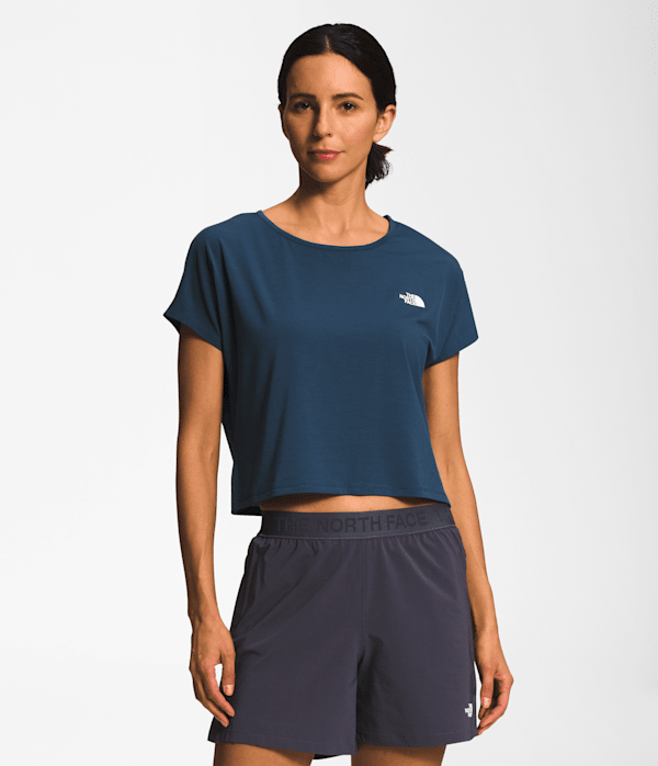 The North Face Women’s Wander Crossback Short-Sleeve Shirt (Size: XL): Shady Blue