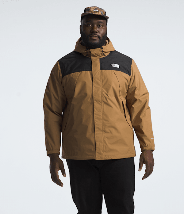 The North Face Men’s Big Antora Rain Waterproof Jacket (Size: 2X): Utility Brown/Black