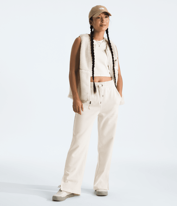 【The North Face】 W'S VELUNA WIDE PANTS - CREAM Women's Evolution Pants | The North Face