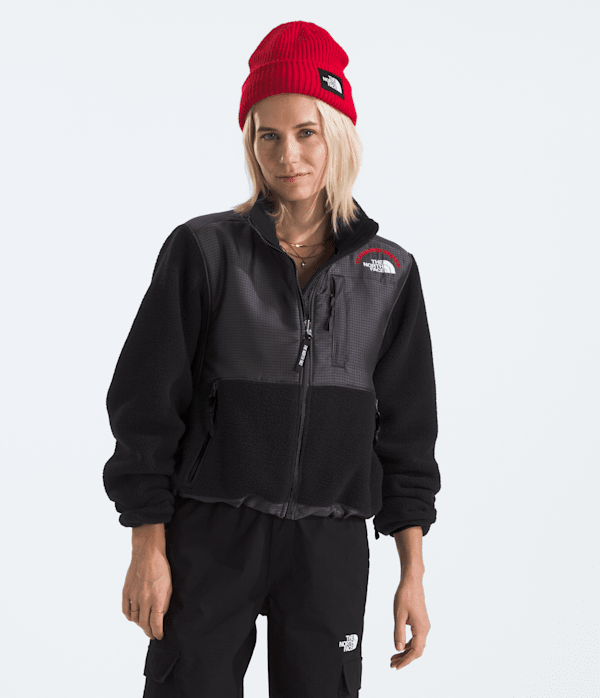 The North Face Women’s Retro Denali Fleece Jacket (Size: Large): Black/Moonstone Grey