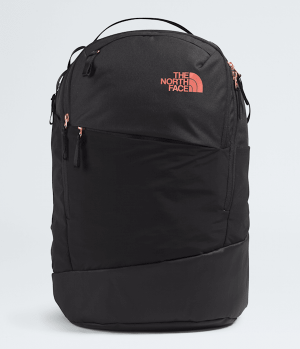 Black and pink north face backpack online