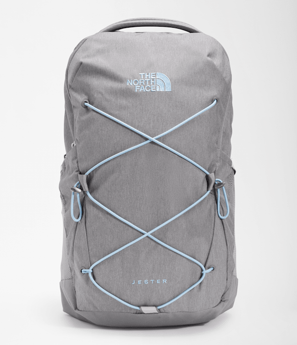 The North Face Women’s Jester Backpack: Zinc Grey Light Heather / Powder Blue