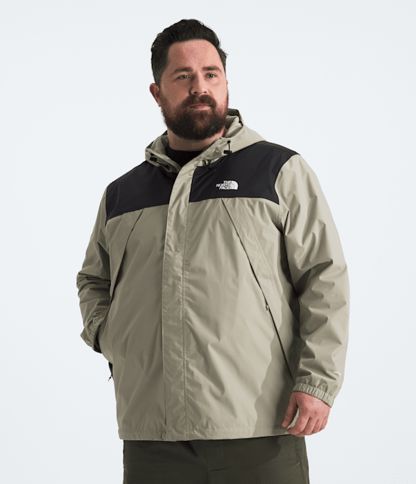 The North Face Men’s Big Antora Rain Waterproof Jacket (Size: 2X): Clay Grey/Black