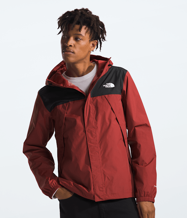 The North Face Men’s Antora Rain Waterproof Jacket (Size: Small): Iron Red/Black
