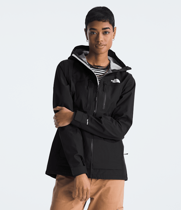 HYVENT RAINTEX Women’s NPW11214 Women's North Face HyVent Black & White Waterproof Hooded Zipper
