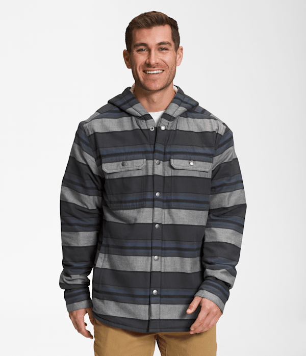 The North Face Men’s Hooded Campshire Shirt (Size: XXL): Asphalt Grey Large Half Dome Stripe 2