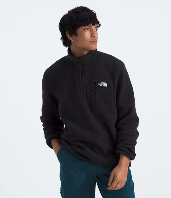 The North Face Men’s Yumiori ¼-Zip Fleece Jacket Pullover (Size: XS): Black/Black/Black