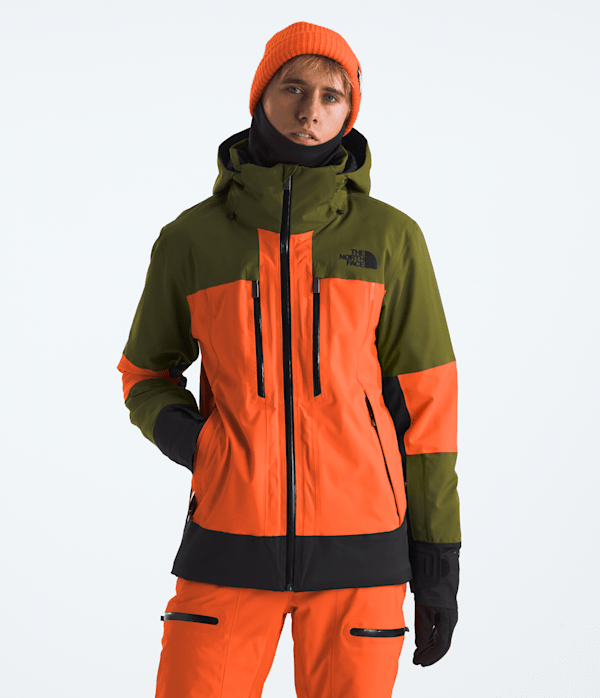 The North Face Men’s Snowsquall Waterproof Jacket (Size: Medium): Orange/Forest Olive