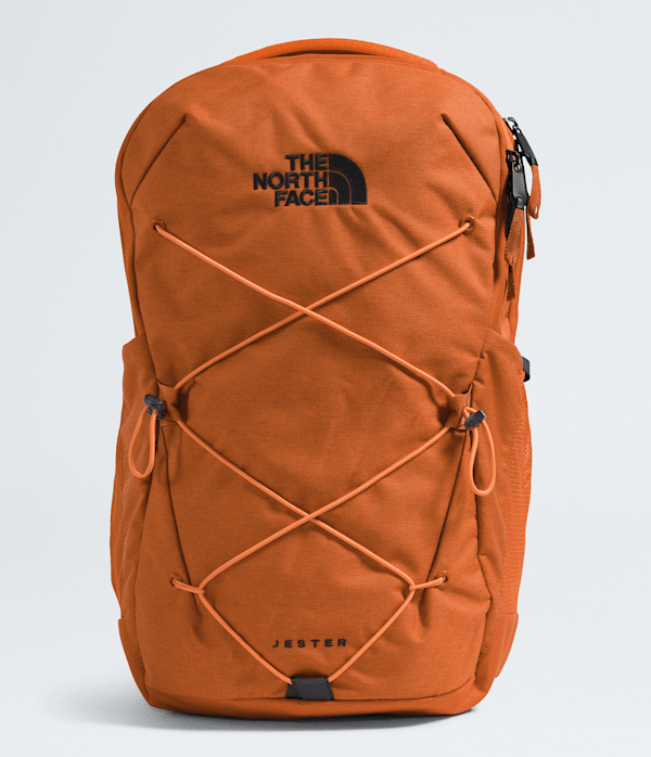 The North Face Jester Backpack: Iron Bronze Dark Heather/Papaya