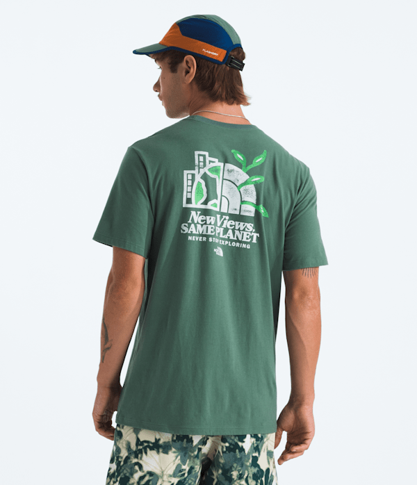 The North Face Men’s Short-Sleeve New Views Same Planet Earth Dome T-Shirt (Size: XXL): Duck Green