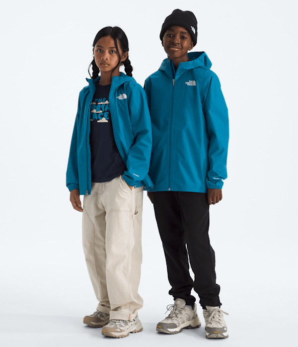 The North Face Boys’ & Girls’ Zipline Rain Waterproof Jacket (Kids Size: XL (14/16)): Dusk Blue