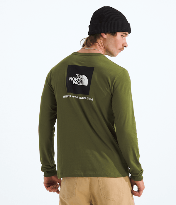The North Face Men’s Evolution Box NSE Regular Long-Sleeve T-Shirt (Size: XXL): Woodland Green