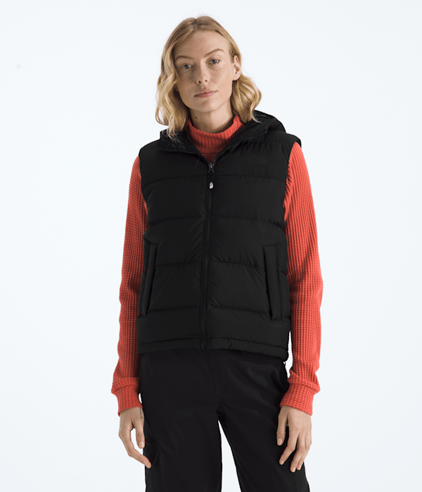puffer jacket north face hooded vest womens