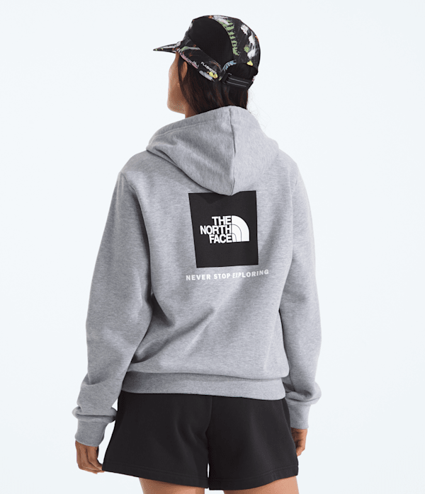 The North Face Women’s Evolution Box NSE Regular Hoodie Sweatshirt (Size: Large): Pale Grey Heather
