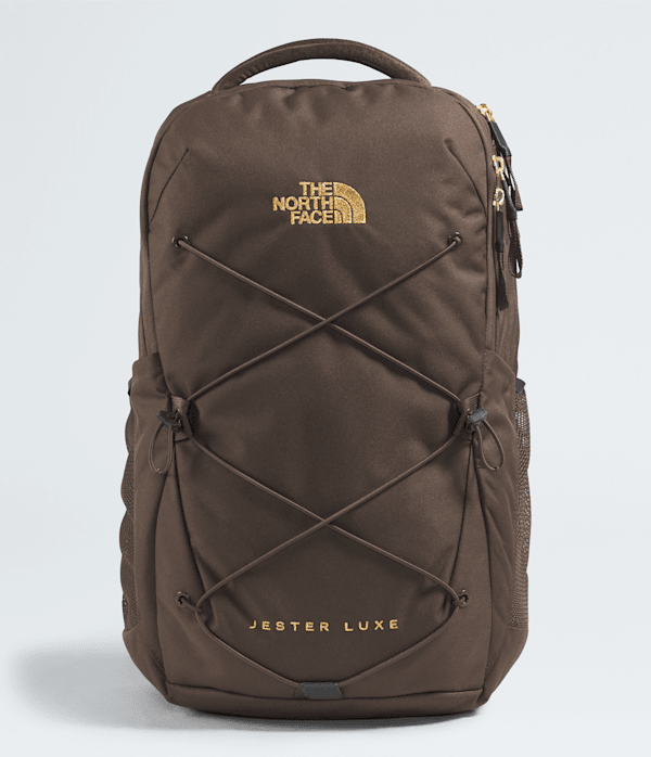 The North Face Women’s Jester Luxe Backpack: Smokey Brown/Gold Metallic