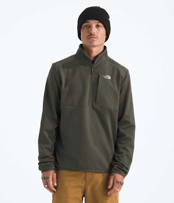 The North Face Men’s TNF™ Performance Fleece ¼-Zip Pullover (Size: XS): New Taupe Green