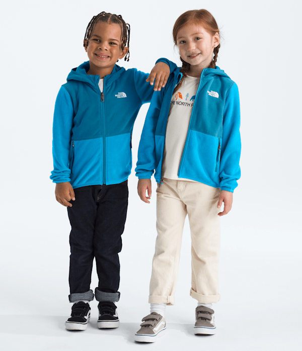 The North Face Kids’ Glacier Full-Zip Hoodie Fleece Jacket (Size: 7): Meridian Blue/Dusk Blue