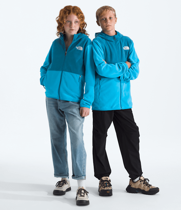 The North Face Boys’ & Girls’ Glacier Full-Zip Hoodie Fleece Jacket (Kids Size: S (7/8)): Meridian Blue/Dusk Blue