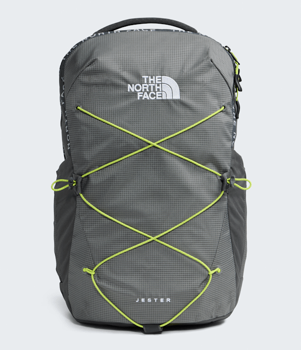 north face backpack material The North Face Jester Backpack, Anthracite Grey/Smoked Pearl/Fizz Lime