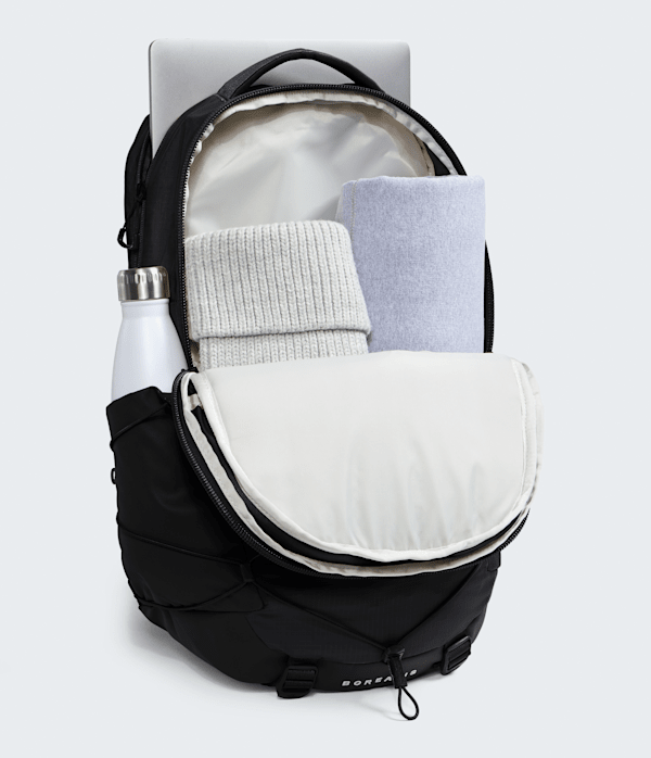 north face borealis backpack black and white The Women's  Saint Bernard water bottle tabs and shoulder strap webbing THE NORTH FACE Borealis Trail