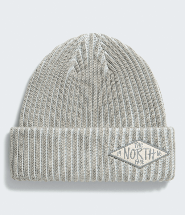 The North Face Salty Lined SE Beanie: Stone Slab/66 Patch