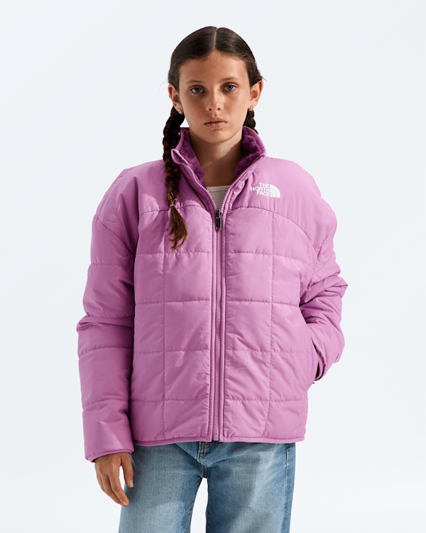 The North Face Girls’ Reversible Shasta Full-Zip Water-Repellent Jacket (Kids Size: XS (6)): Hushed Lavender / Chroma Purple