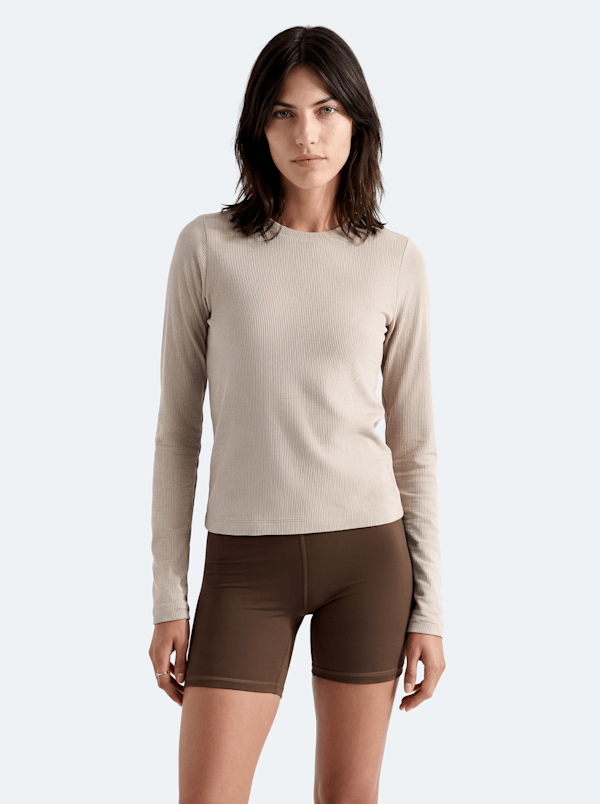 The North Face Women’s Golden Ridge Ribbed Long-Sleeve T-Shirt (Size: Small): Timeless Taupe