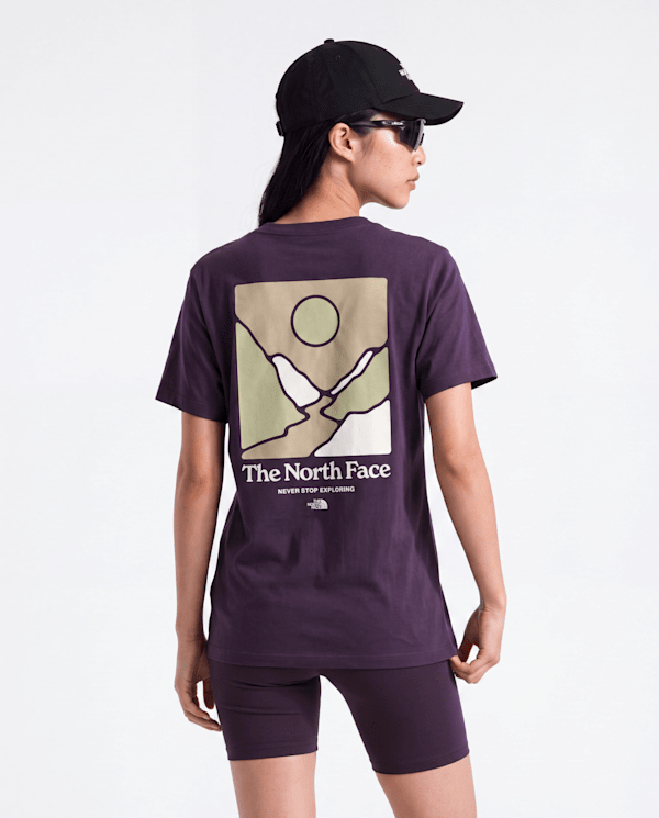 The North Face Women’s Monte Reg Short-Sleeve T-Shirt—graphic (Size: Medium): Endless Dusk