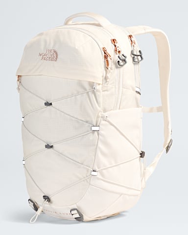 Womens Borealis Luxe Backpack  27L TNF Gardenia WhiteBurnt Coral Metallic FRONT34