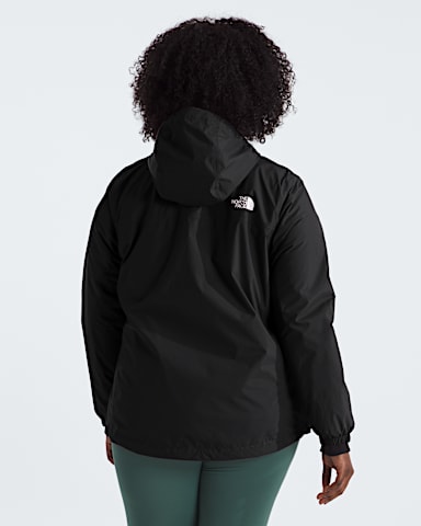 Womens Plus Antora Rain Jacket TNF TNF Black BACK