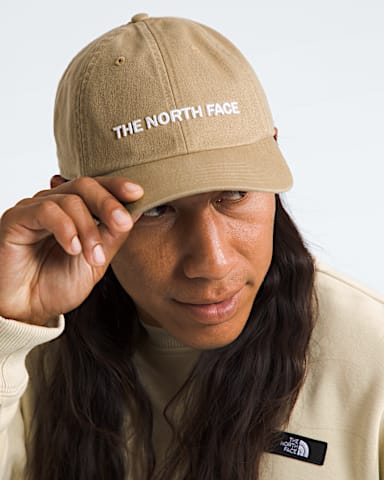 Roomy Norm Hat TNF Washed Khaki StoneHorizontal Logo MODELBACK