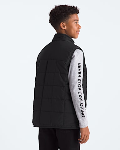 Boys Reversible Shasta Vest TNF TNF Black BACK
