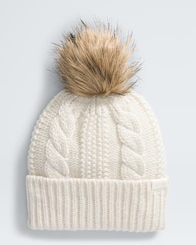 Womens Oh Mega Fur Pom Beanie TNF White Dune HERO